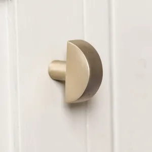 Satin Brass Mid Century Half Moon Cabinet Knob