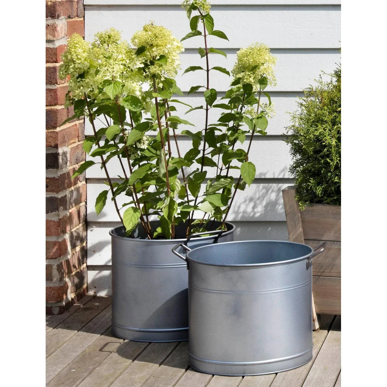 Set of 2 Buckets - Galvanised Steel