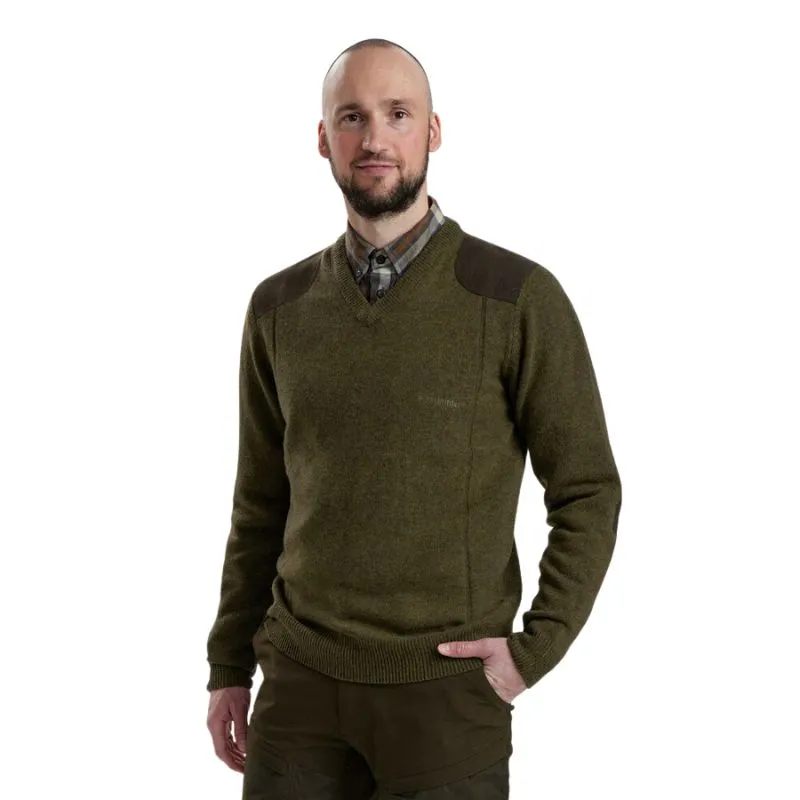 Sheffield Knit V-Neck Jumper In Cypress