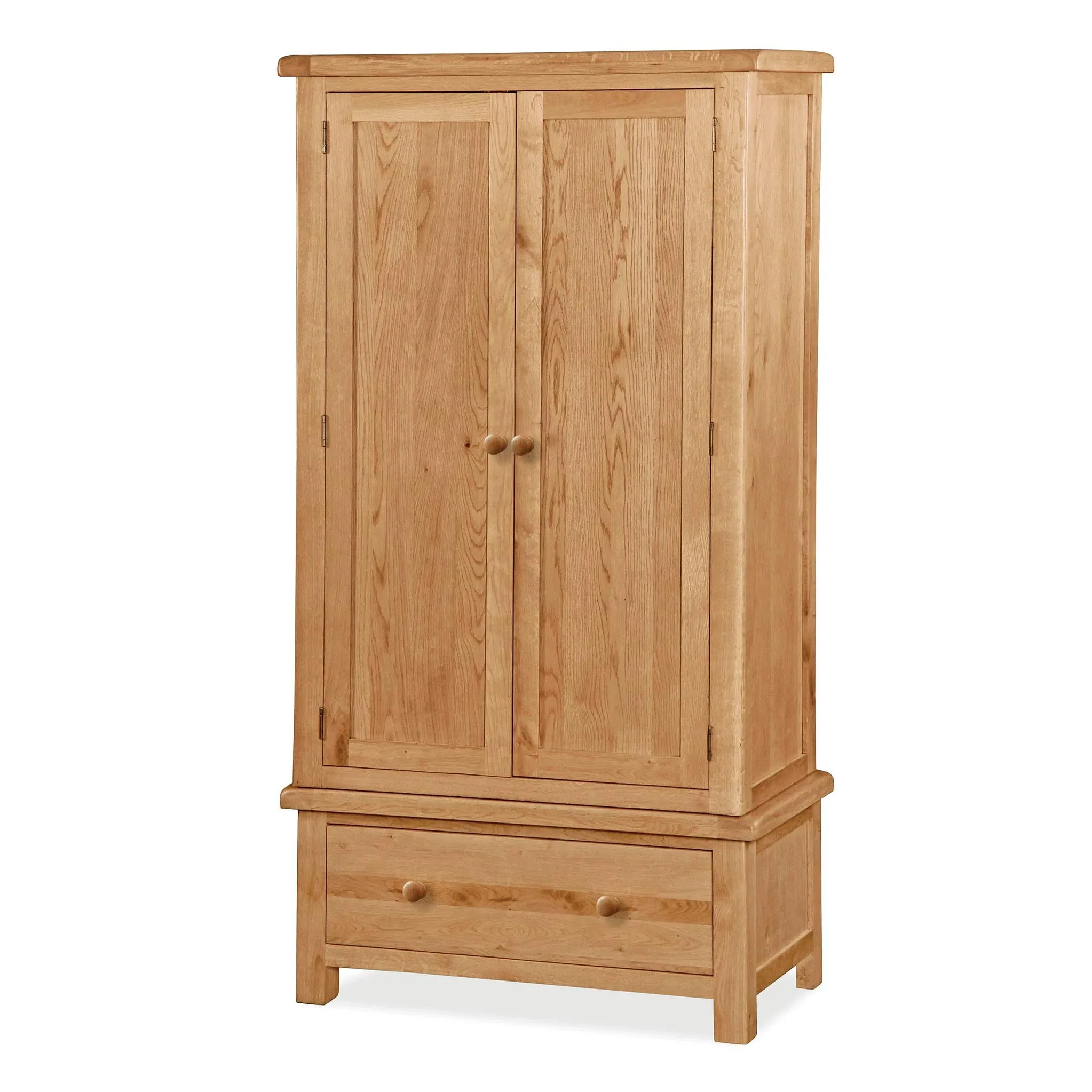 Sidmouth Oak Double Wardrobe With Drawer
