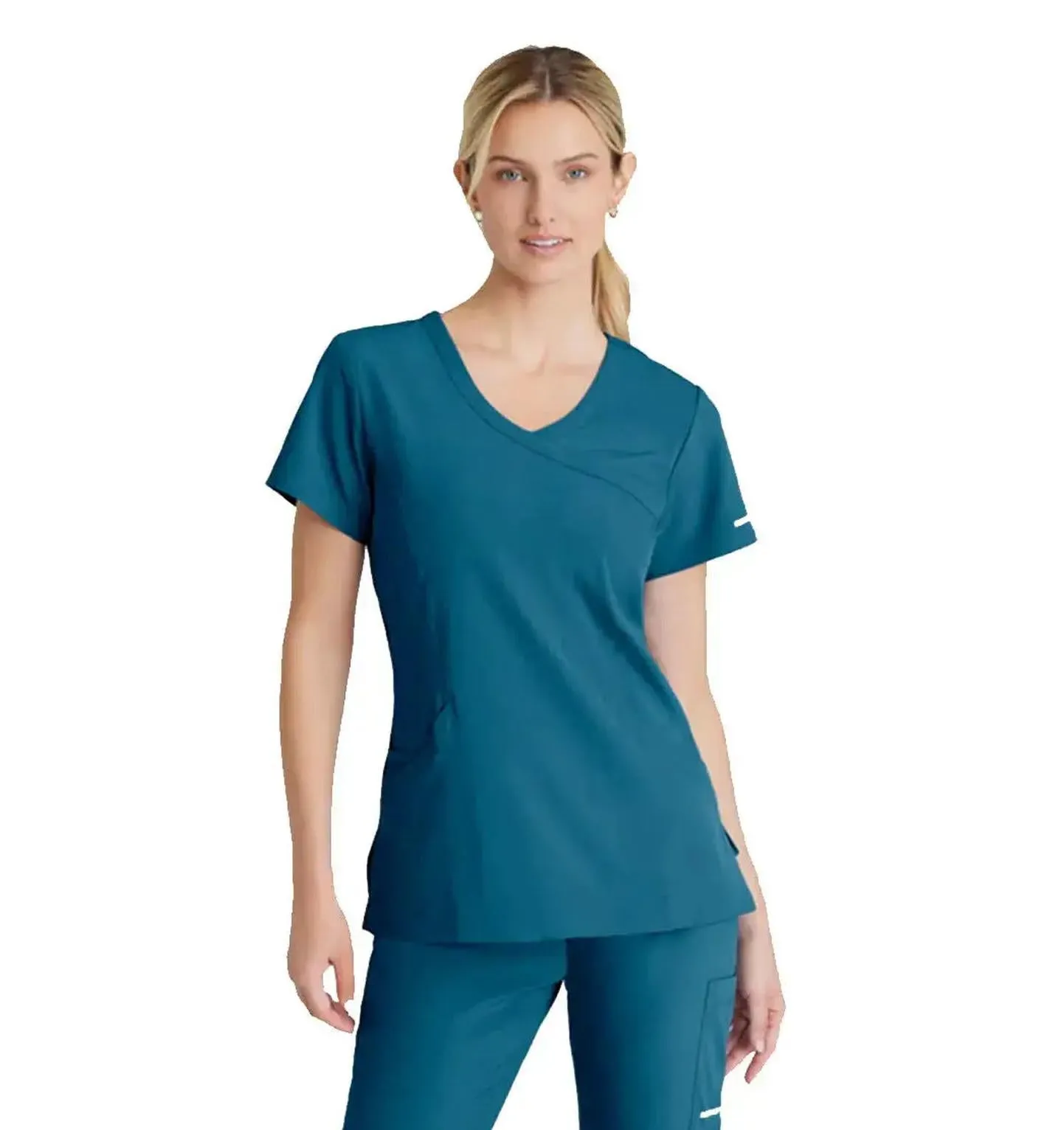 SKECHERS™ by Barco Reliance 3-Pocket Crossover V-Neck Scrub Top