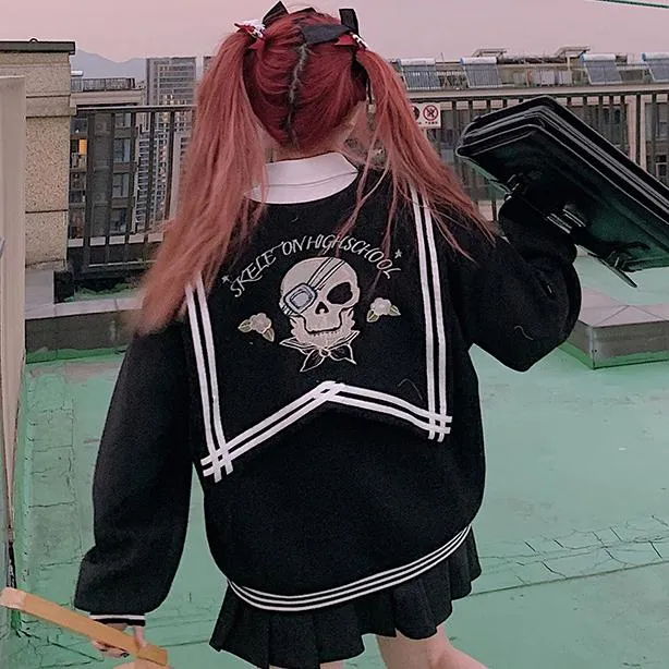 Skeleton Sailor School Sweater SD00291