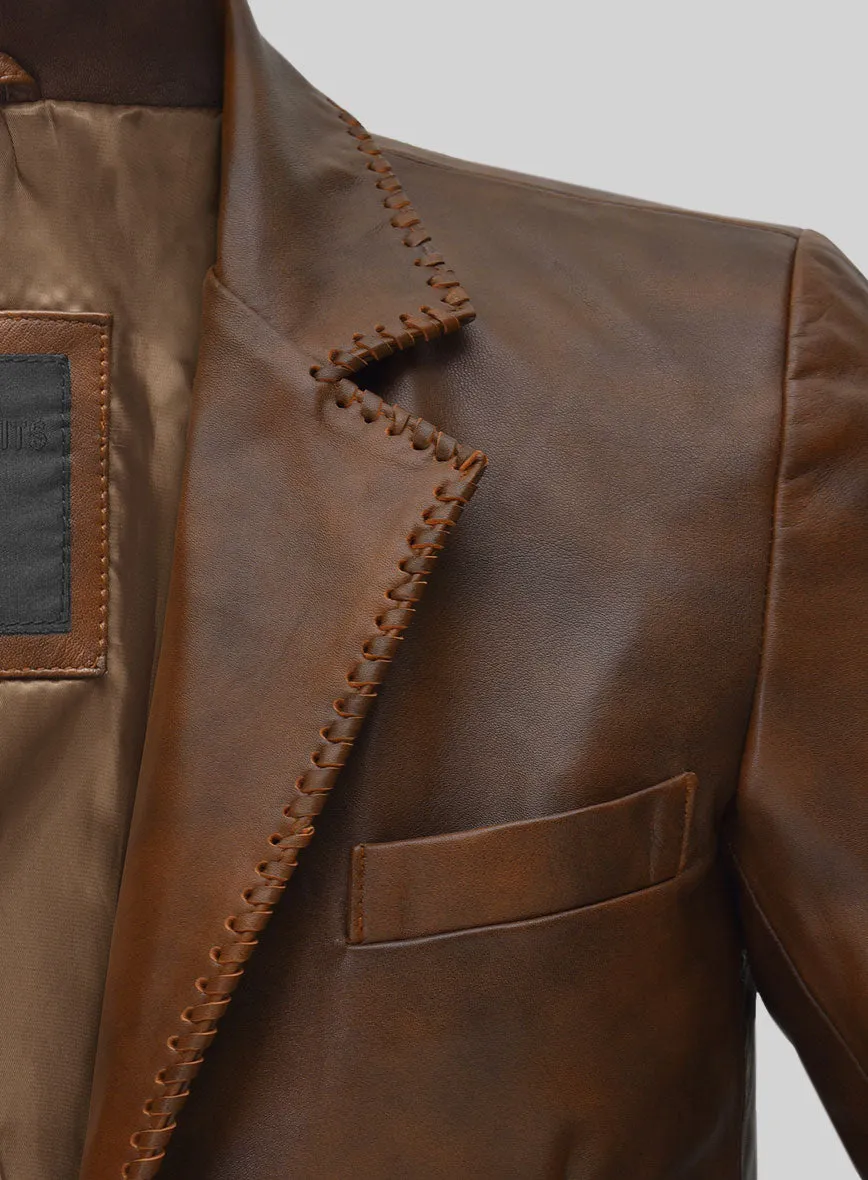 Spanish Brown Medieval Leather Blazer