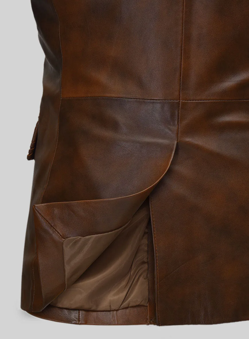 Spanish Brown Medieval Leather Blazer
