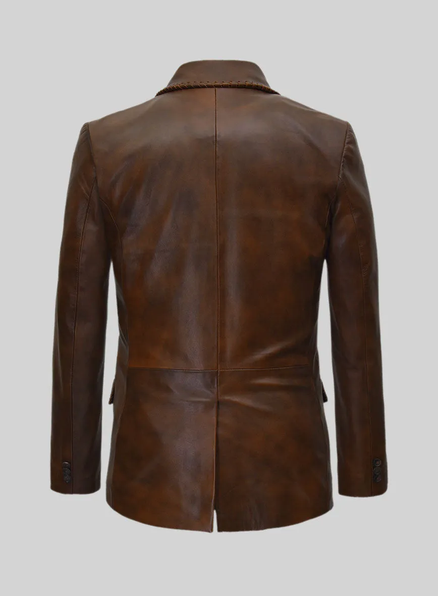 Spanish Brown Medieval Leather Blazer