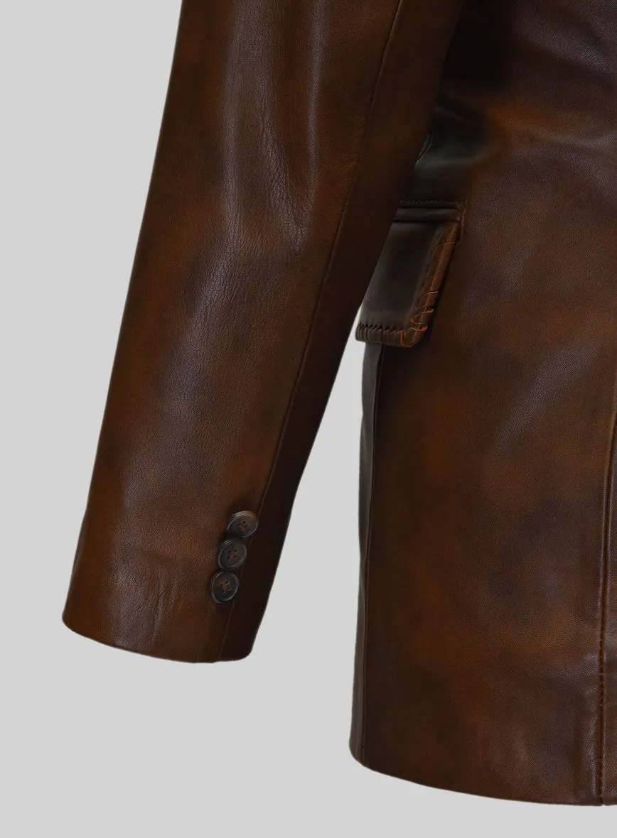 Spanish Brown Medieval Leather Blazer
