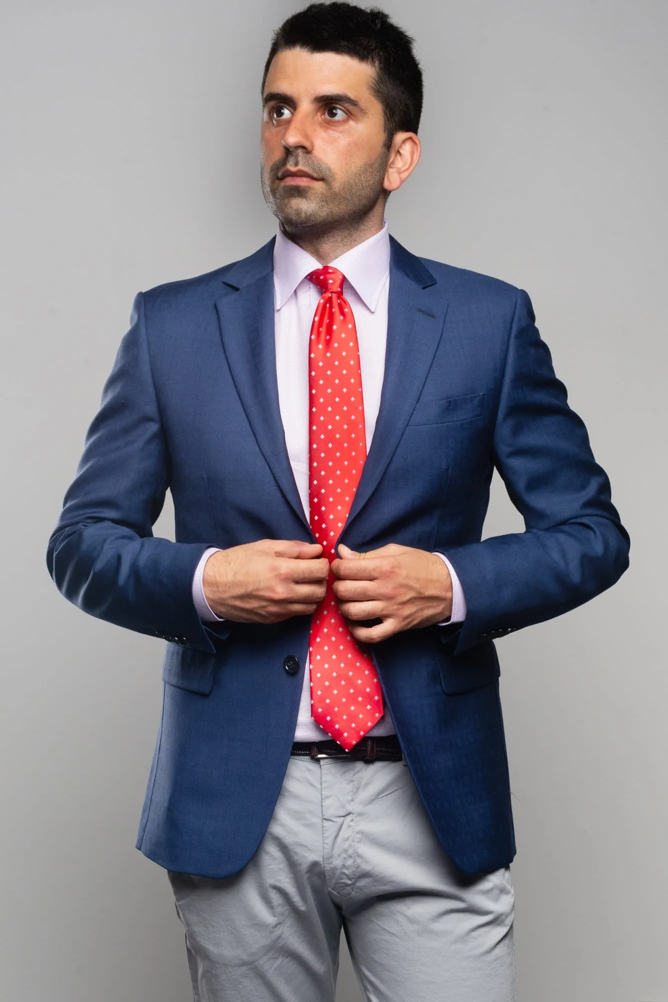 Square Blue Cool Wool Blazer