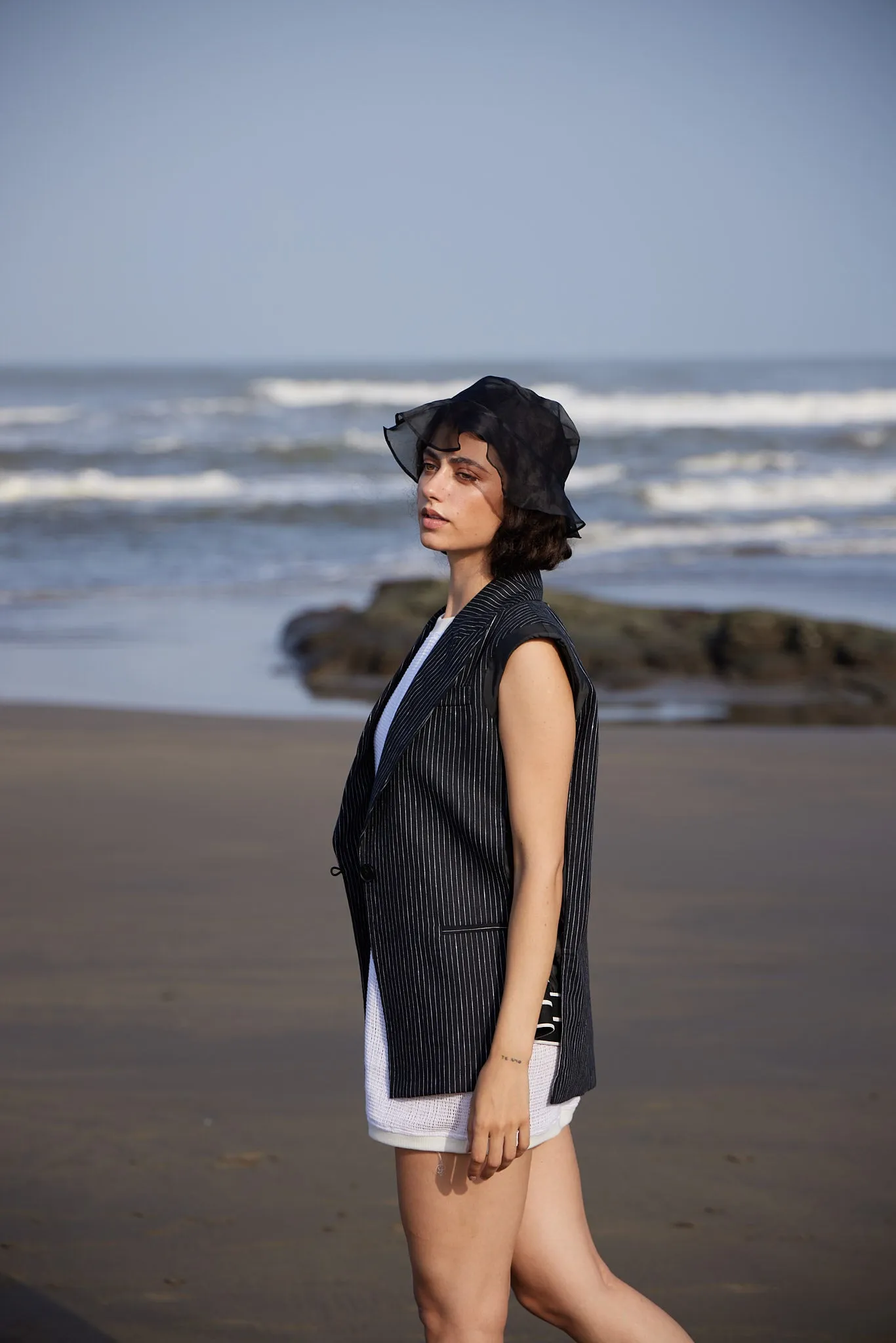 Striped Linen Blazer|Jacket