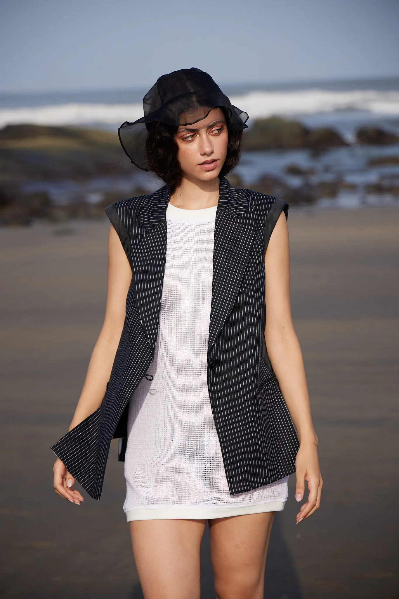 Striped Linen Blazer|Jacket