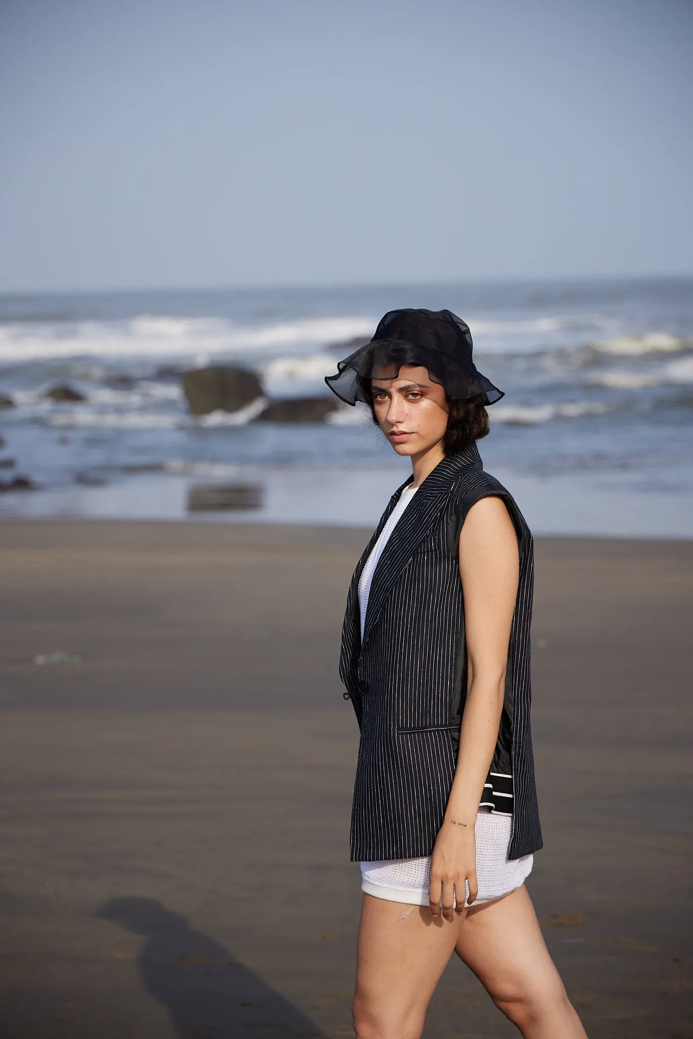 Striped Linen Blazer|Jacket