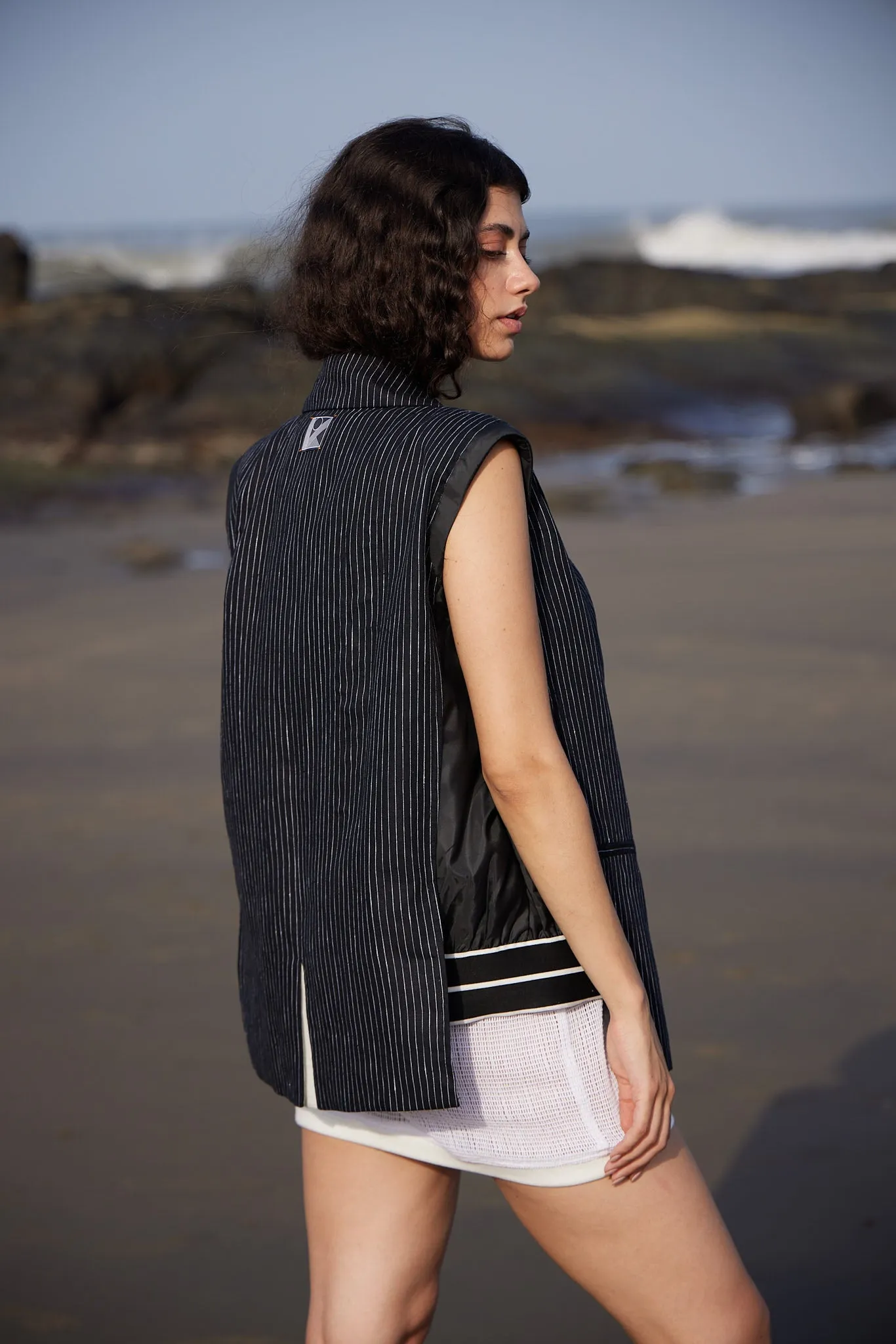 Striped Linen Blazer|Jacket