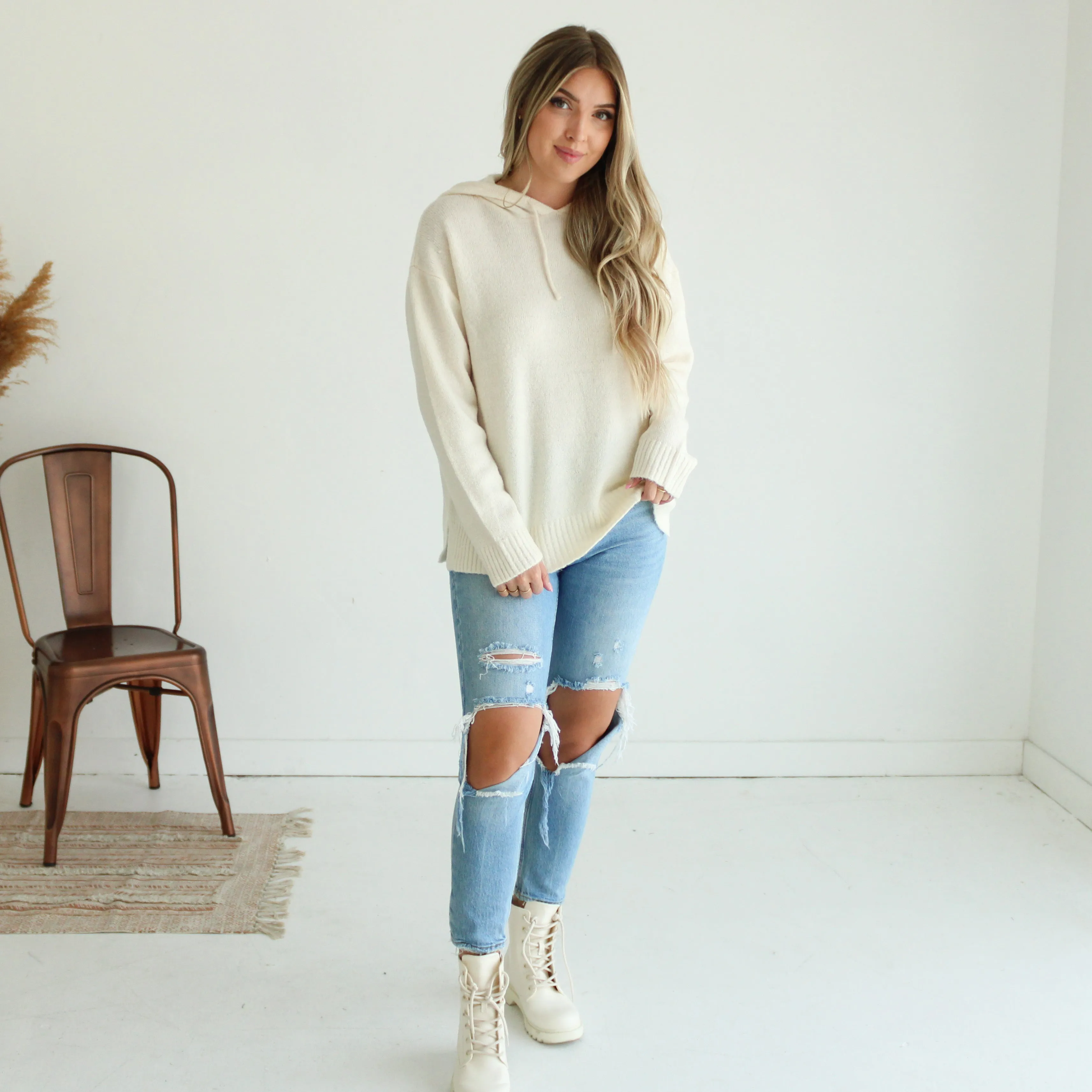 Sweater Hooded Top