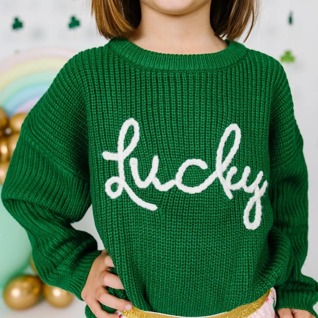Sweet Wink Green Lucky St. Patrick's Day Knit Sweater