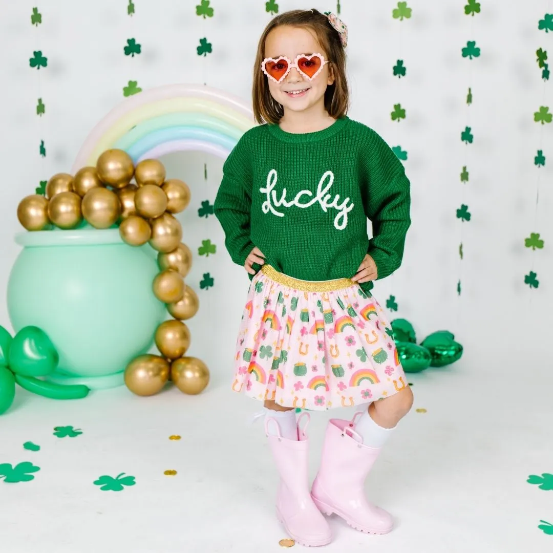 Sweet Wink Green Lucky St. Patrick's Day Knit Sweater