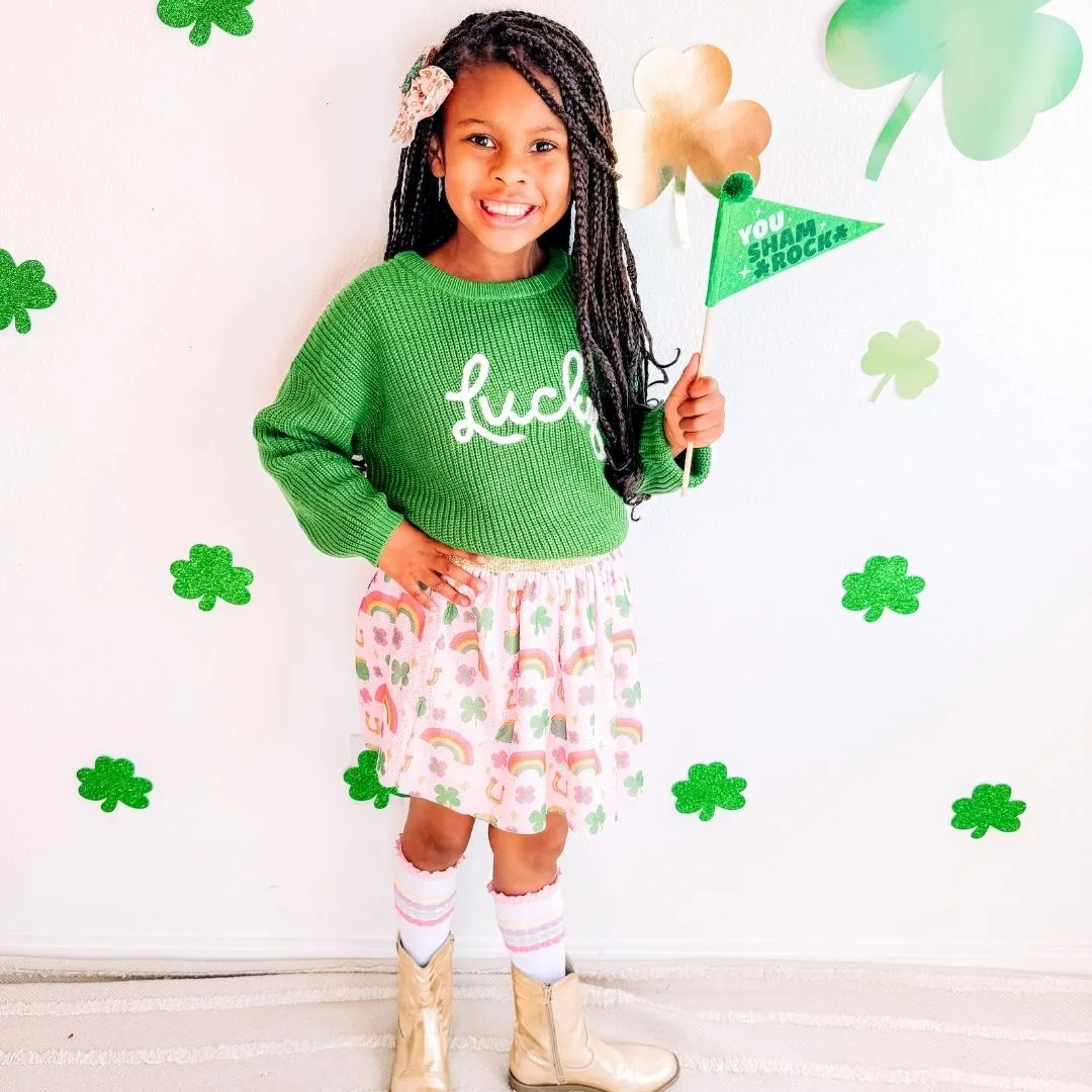 Sweet Wink Green Lucky St. Patrick's Day Knit Sweater