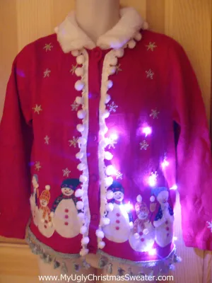 Tacky Ugly Christmas Sweater with Lights and Fringe (g8)