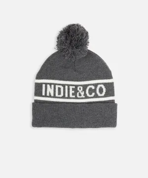 The Pompom Beanie - Dk Slate