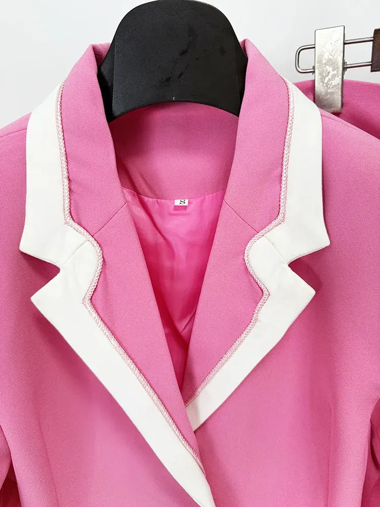 Trend4us Women's Stylish Blazer Skirt Suit
