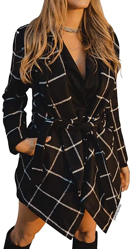 Turn Down Shawl Collar Earth Tone Wool Blend Coat