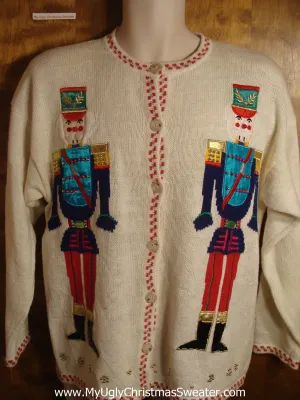 Twin Nutcrackers Tacky Christmas Sweater