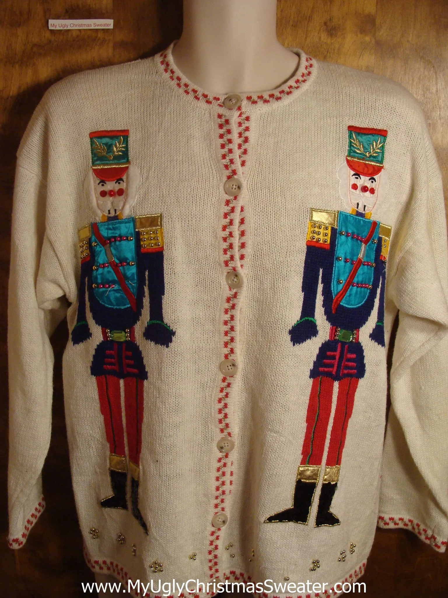 Twin Nutcrackers Tacky Christmas Sweater