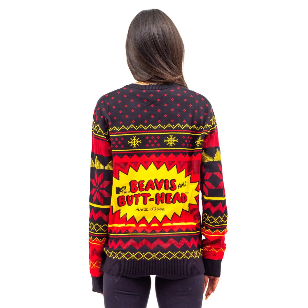 Ugly Christmas Sweater - Beavis and Butthead Design for Holiday Fun