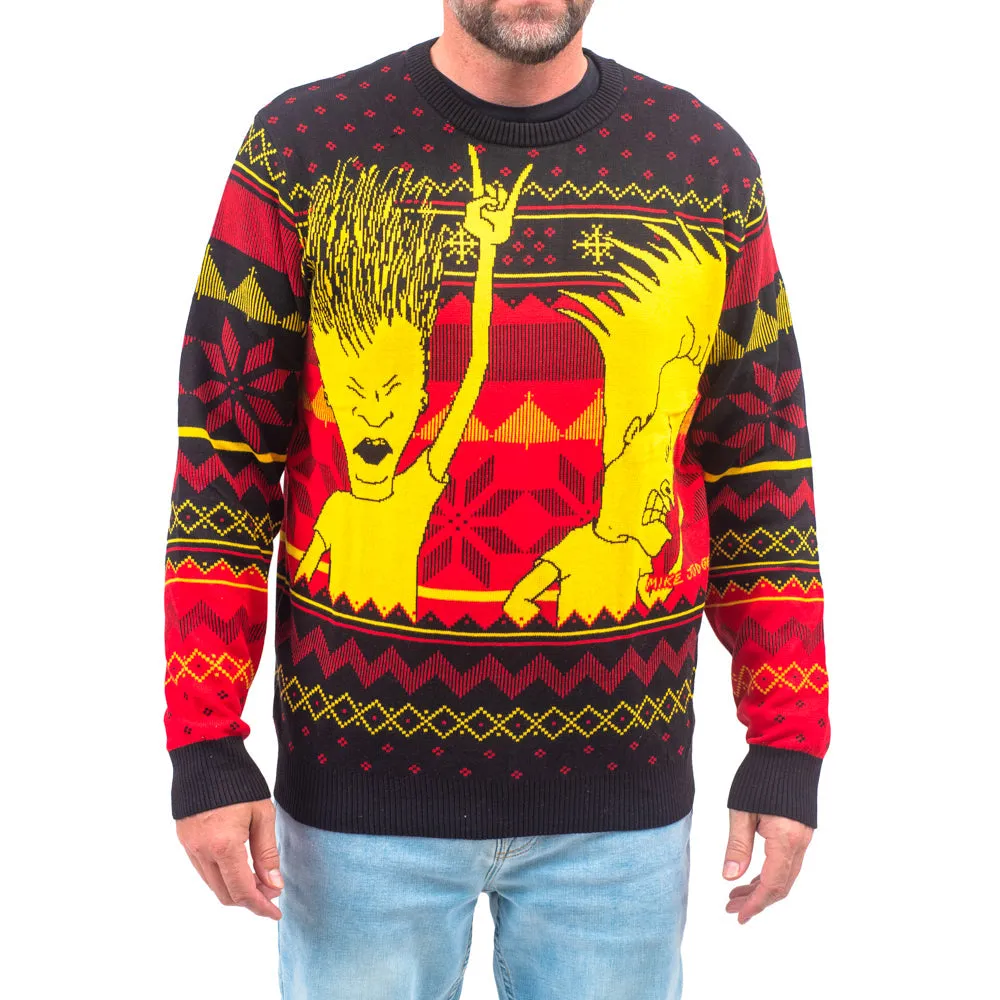 Ugly Christmas Sweater - Beavis and Butthead Design for Holiday Fun