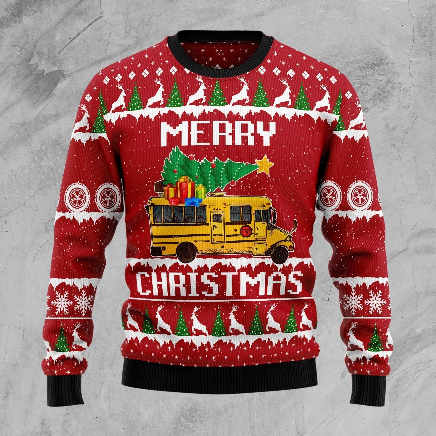 Ugly Christmas Sweater JulesRoche All-Over-Print Wool Blend Seasonal