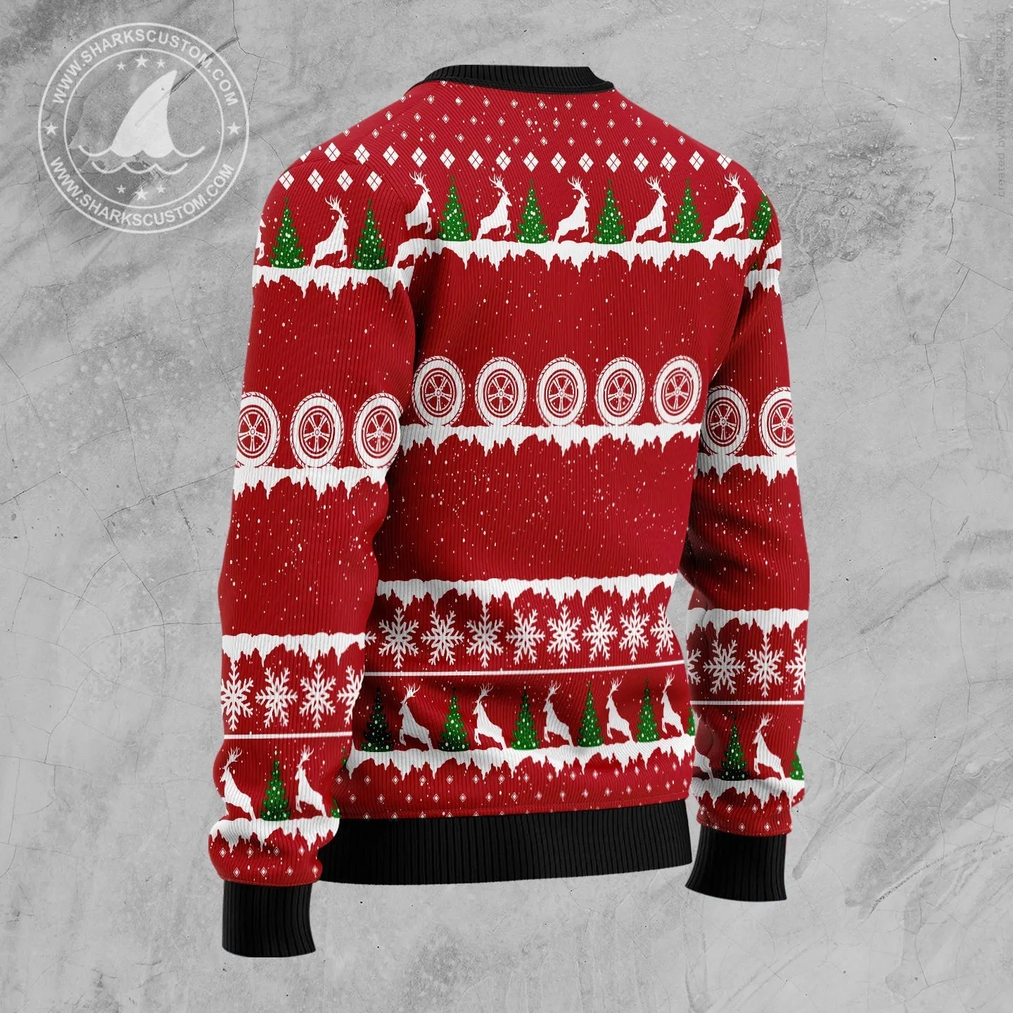 Ugly Christmas Sweater JulesRoche All-Over-Print Wool Blend Seasonal