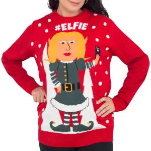 Ugly Christmas Sweater JulesRoche Funny #Elfie Design Pullover