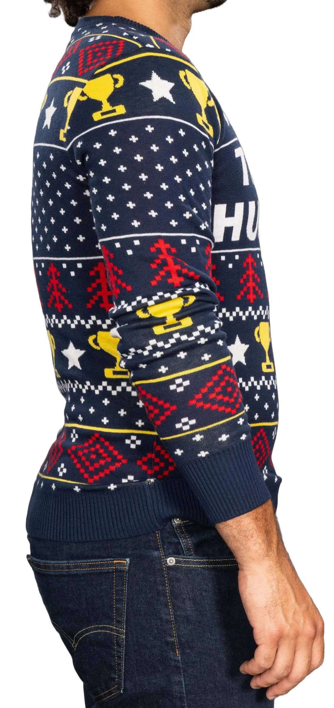 Ugly Christmas Sweater JulesRoche Funny 'Trophy Husband' Design