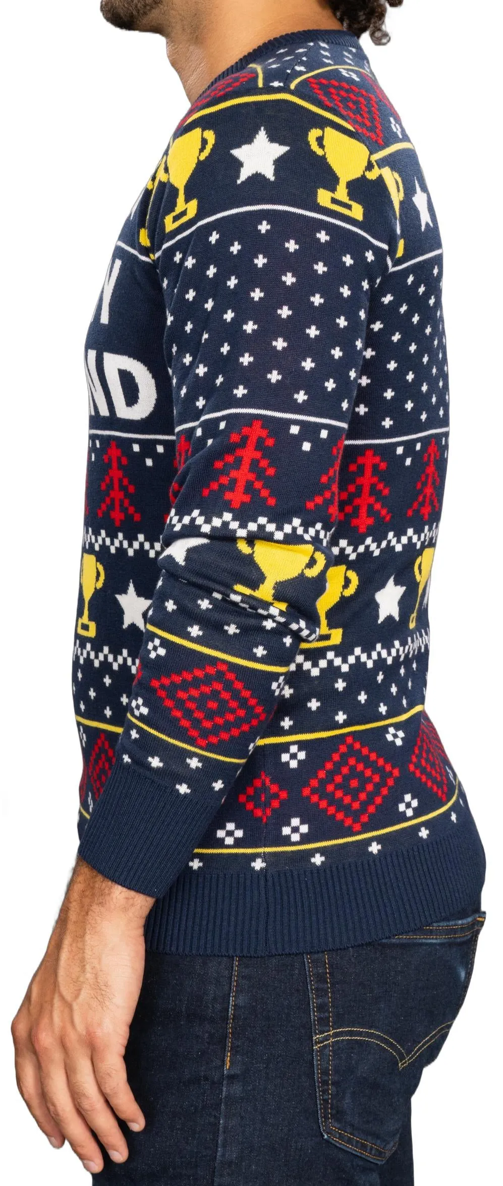Ugly Christmas Sweater JulesRoche Funny 'Trophy Husband' Design