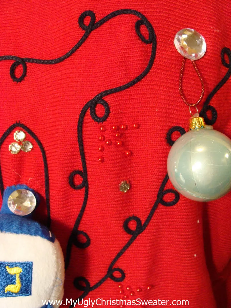 Ugly Christmas Sweater Party Hanukkah Sweater Vintage 80s (j193