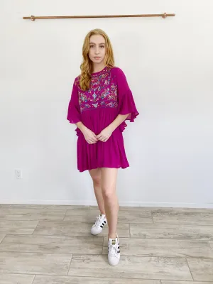 UmGee Embroidered Babydoll Dress Medium