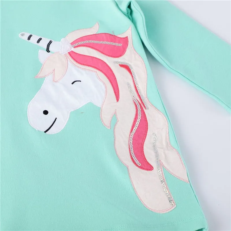 Unicorn Hooded Dress (2-7Yrs)
