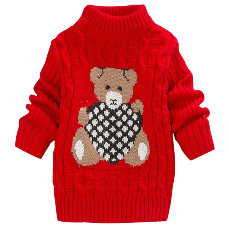 Unisex Cartoon Bear Design Warm Knitted Jumper For Kids