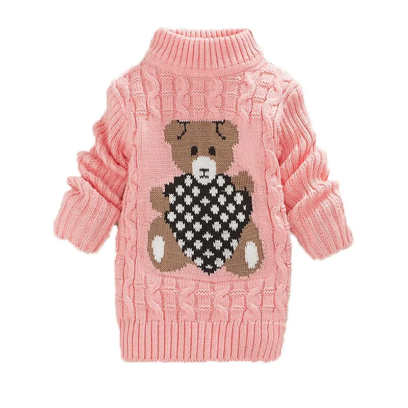 Unisex Cartoon Bear Design Warm Knitted Jumper For Kids