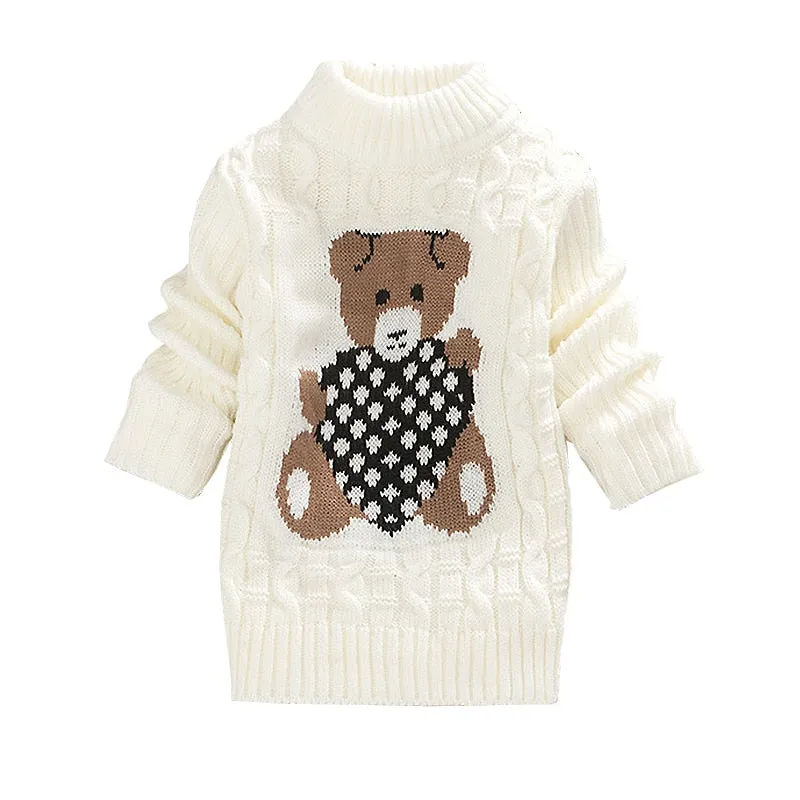 Unisex Cartoon Bear Design Warm Knitted Jumper For Kids