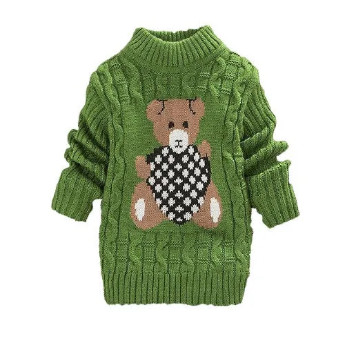 Unisex Cartoon Bear Design Warm Knitted Jumper For Kids