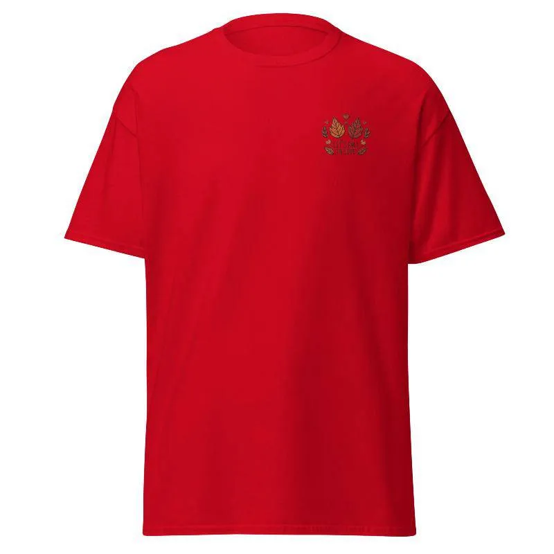 Unisex Fall Embroidered T-Shirt – "Let's Fall In Love"
