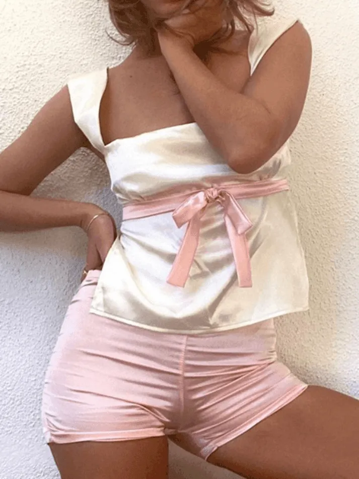 Uniwim Backless Lace Up Tank Top