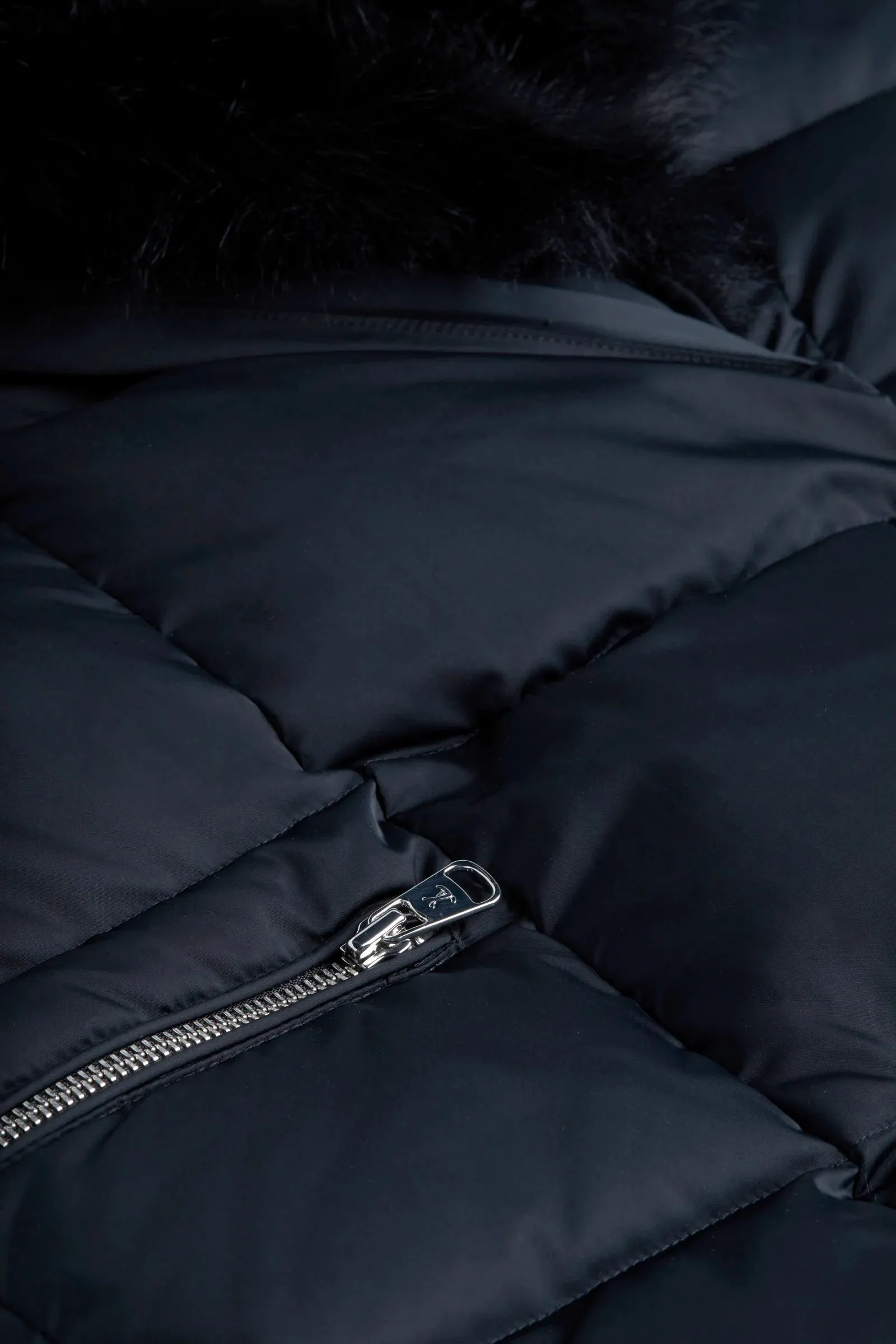 Vail Faux Fur Down Coat Black - L'AGENCE