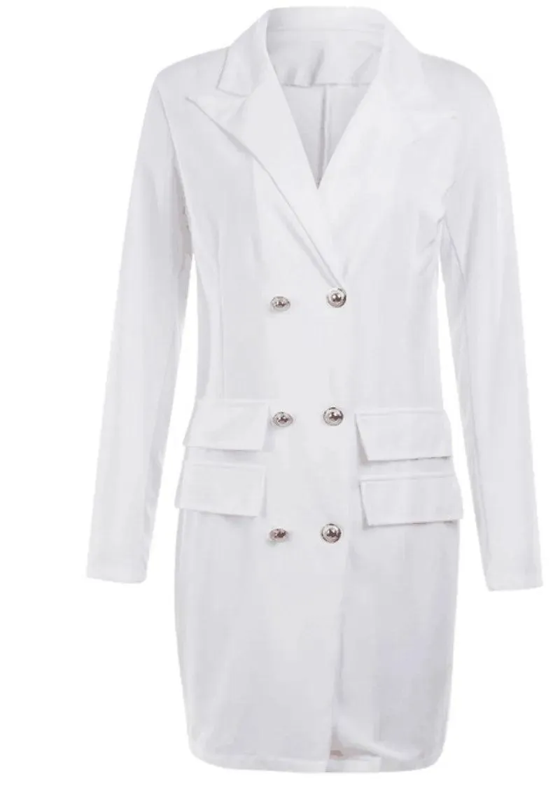 Vestido Blazer Feminino de Manga Comprida Lugentolo