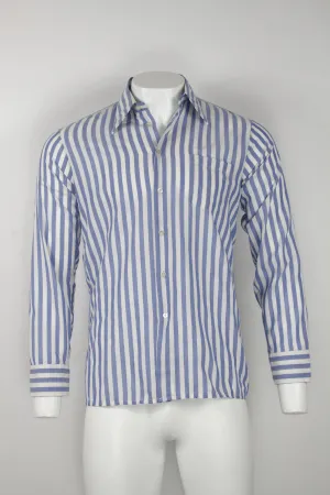 Vintage 60's  Stripe shirt with cufflink attachment sleeves - L