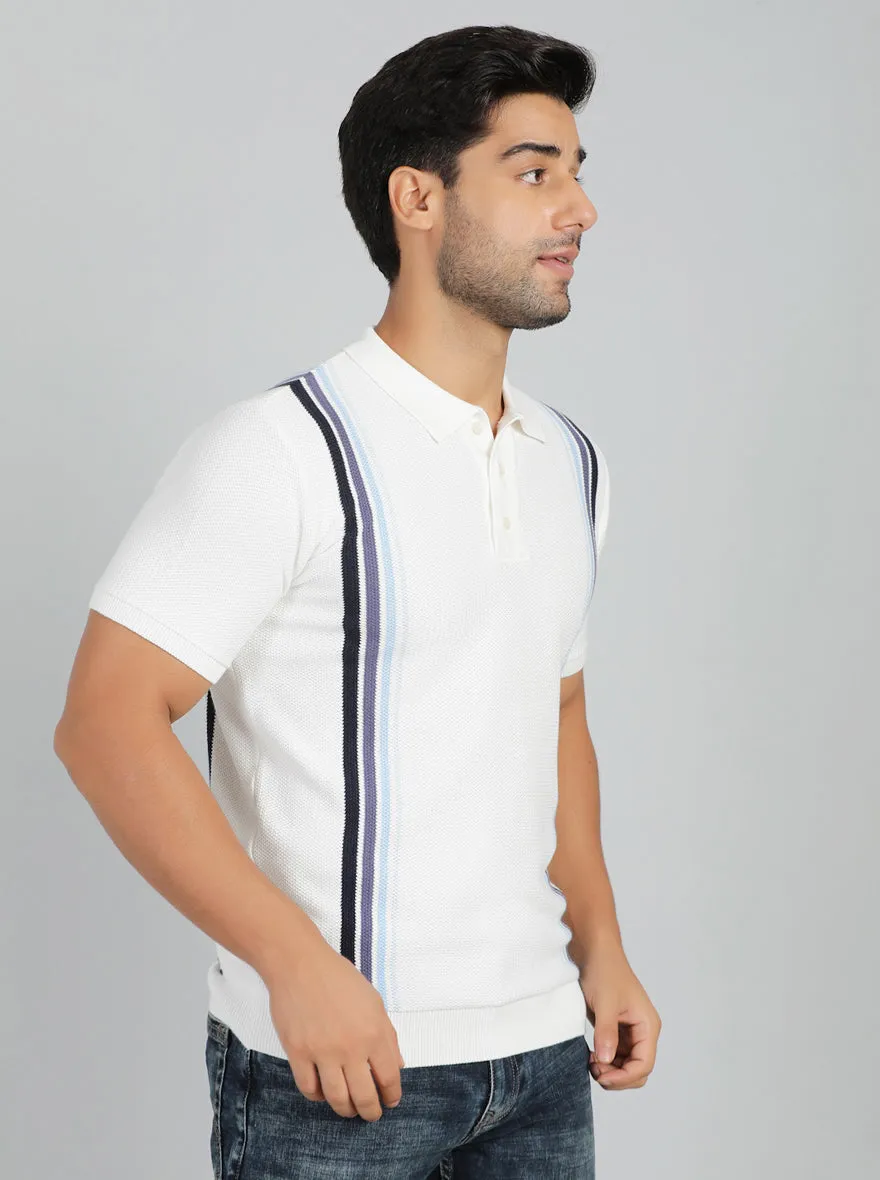 White Solid Slim Fit Winter T-Shirt | JadeBlue