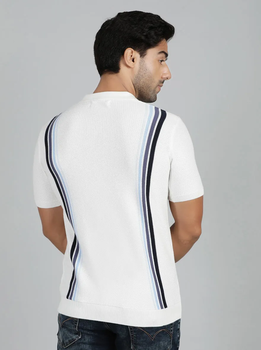 White Solid Slim Fit Winter T-Shirt | JadeBlue