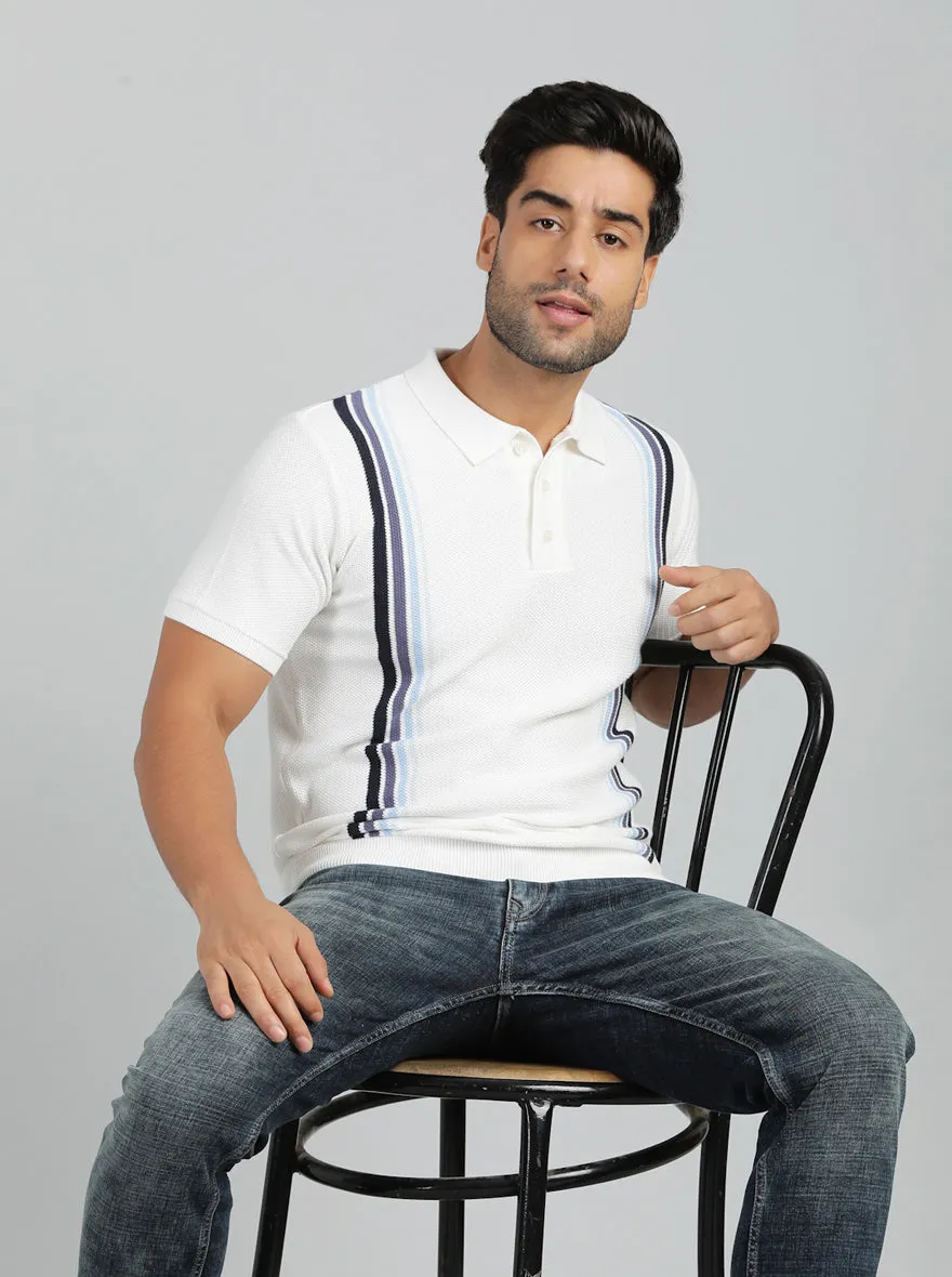 White Solid Slim Fit Winter T-Shirt | JadeBlue