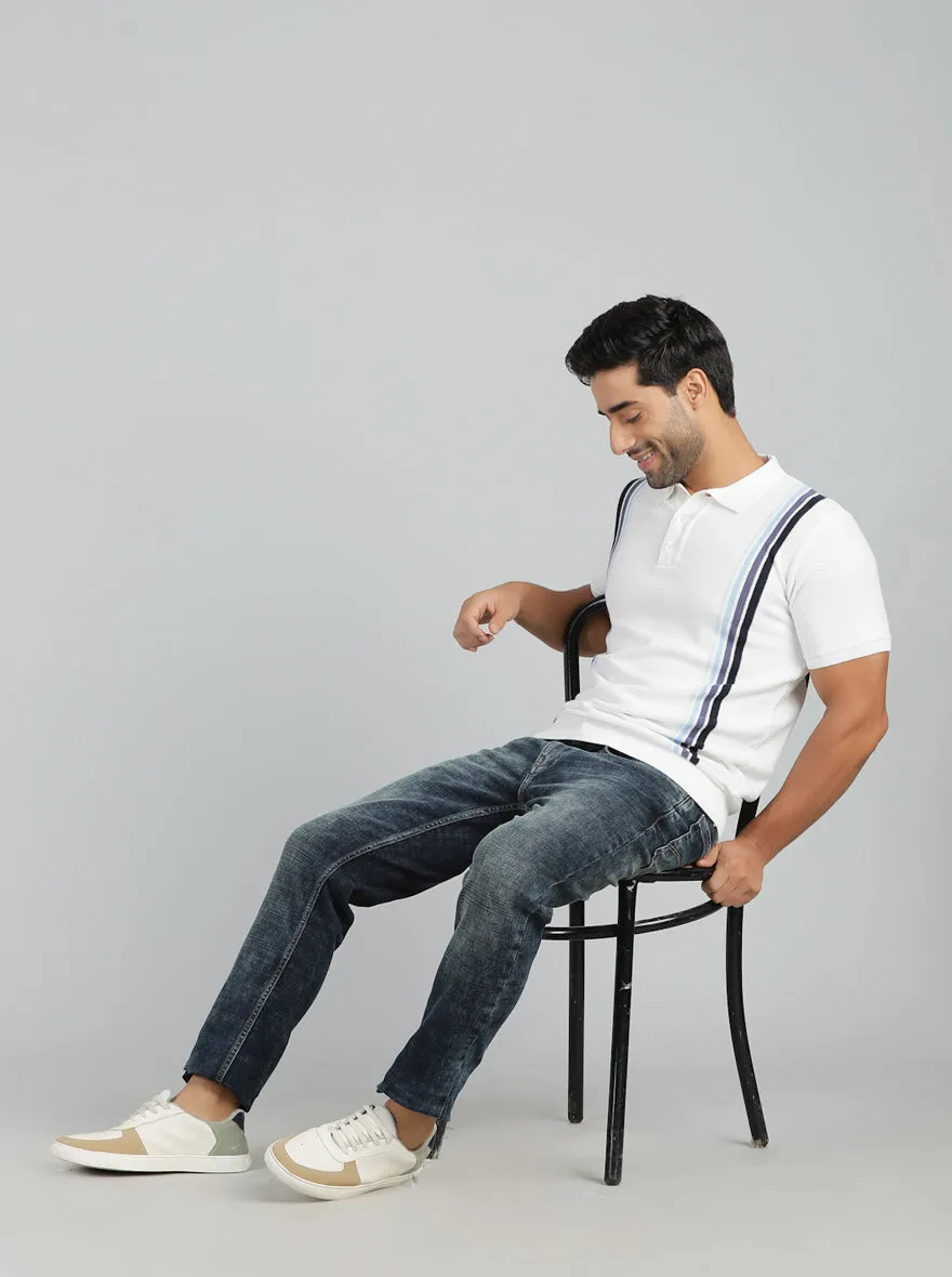 White Solid Slim Fit Winter T-Shirt | JadeBlue