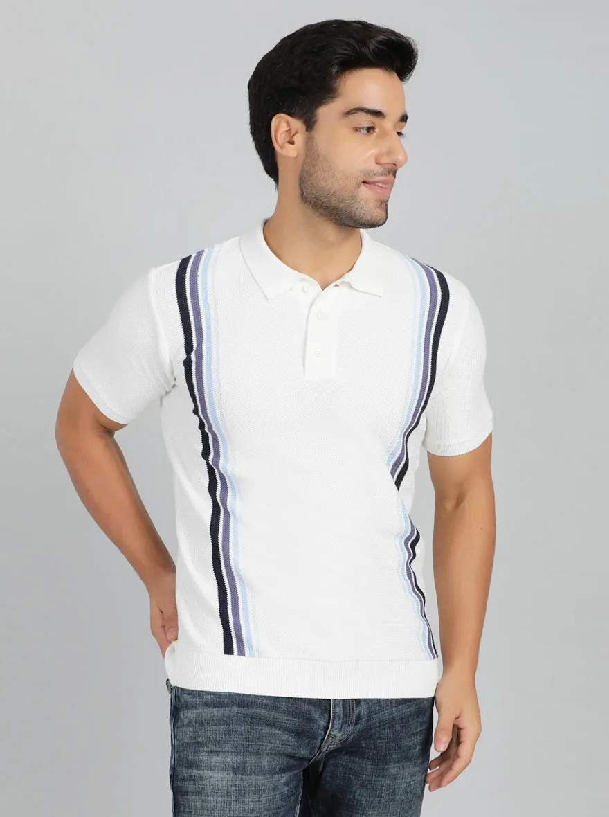 White Solid Slim Fit Winter T-Shirt | JadeBlue