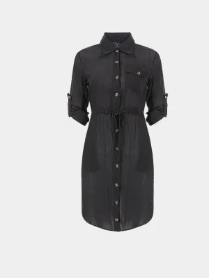 Wholesale Black Long Sleeve Shirt Dress
